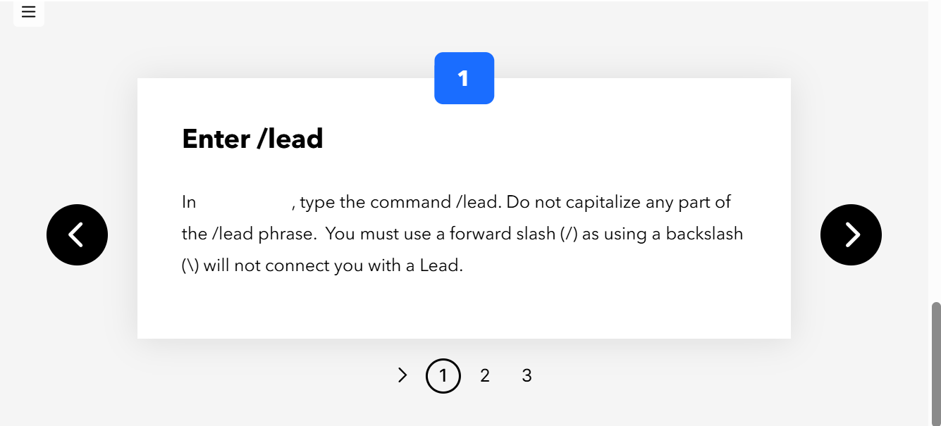 Original instruction-focused learning screen explaining the command a learner should enter.